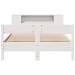 vidaXL Lit bibliothèque sans matelas blanc 120x190 cm bois pin massif