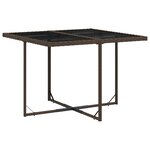 vidaXL Ensemble à manger de jardin et coussins 9 Pièces marron poly rotin