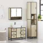 vidaXL Ensemble de meubles de salle de bain 3 Pièces chêne sonoma