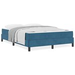vidaXL Lit boxspring avec matelas Bleu foncé 160 x 200 cm Velours