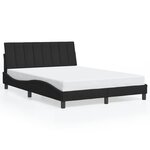vidaXL Cadre de lit avec LED sans matelas Hanko noir 120x200 cm velours