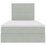 vidaXL Lit de rangement LED avec matelas Gris clair 120 x 190 cm