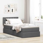 vidaXL Lit avec rangement et matelas Gris foncé 90 x 190 cm Velours