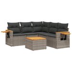 vidaXL Salon de jardin 6 Pièces avec coussins gris résine tressée
