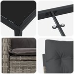 vidaXL Ensemble de salle à manger de jardin 3 pièces avec coussins gris poly rattan
