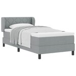 vidaXL Lit à ressorts avec matelas Gris clair 90 x 190 cm tissu