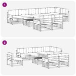 vidaXL Ensemble de canapés d'extérieur 9 pc Naturel et Anthracite