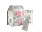 Scott Lit Mezzanine Toboggan et Rideau Birdy  Tunnel et Ses 3 Sacs Rangement Assortis