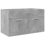 vidaXL Armoire lavabo de salle de bain avec bassin intégré gris béton