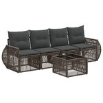 vidaXL Ensemble de canapé de jardin 5 Pièces Gris et Gris foncé polyrotin