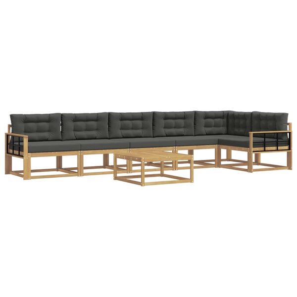 vidaXL Ensemble de canapés d'extérieur 7 pc Blanc et anthracite