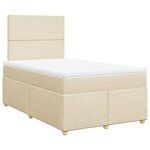 vidaXL Sommier à lattes de lit avec matelas Crème 120x200 cm Tissu