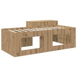 vidaXL Lit haut pour enfants avec bureau Chêne artisanal 75 x 190 cm