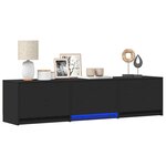 vidaXL Meuble TV avec LED Noir 165 x 34 x 40 cm Bois d’ingénierie