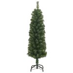 vidaXL Sapin de Noël artificiel mince avec support vert 120 cm PVC