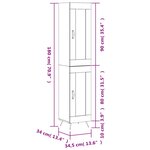 vidaXL Buffet haut Blanc brillant 34 5x34x180 cm Bois d'ingénierie