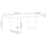vidaXL Table à manger avec bord naturel 200x100x74cm bois massif chêne