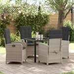 vidaXL Ensemble de salle à manger pour jardin 5 Pièces Gris clair