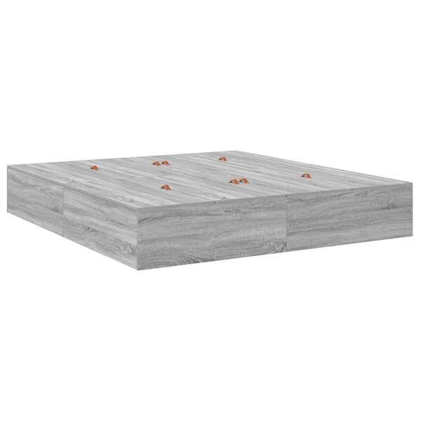 vidaXL Cadre de lit Sonoma gris 200 x 200 x 31 5 cm Bois d'ingénierie