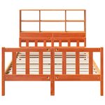 vidaXL Lit bibliothèque sans matelas cire marron 150x200cm bois massif