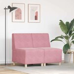 vidaXL Unité de Sofa Modulaire Sans Accoudoirs 2 Pièces Rose
