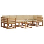 vidaXL Ensemble de canapés d'extérieur 8 Pièces Naturel et Beige