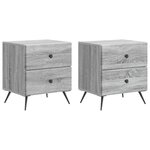 vidaXL Cabinet de chevet 2 pièces Sonoma gris 43 x 34 5 x 47 5 cm