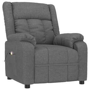 vidaXL Fauteuil de massage Gris foncé Tissu