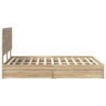 vidaXL Lit de Rangement Chêne Sonoma 150 x 200 cm Bois d'ingénierie