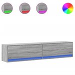 vidaXL Meuble TV mural avec LED sonoma gris 180x31x38 cm