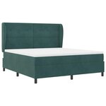 vidaXL Lit à ressorts avec matelas Vert foncé 200 x 180 cm Polyester