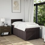 vidaXL Sommier à lattes de lit avec matelas Marron foncé 100x200 cm