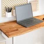 vidaXL Dessus de bureau marron clair bois chêne massif rectangulaire