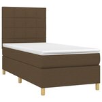 vidaXL Sommier à lattes de lit et matelas et LED Marron foncé 90x200cm