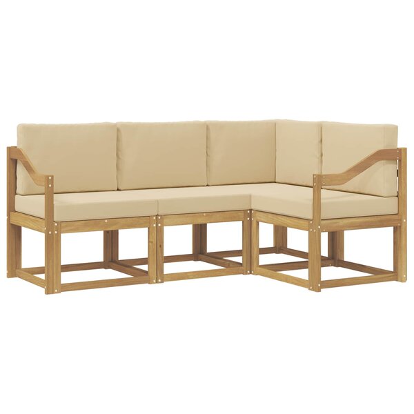 vidaXL Ensemble de canapés d'extérieur 4 pc Blanc et Beige