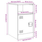 vidaXL Table de chevet blanc 34 5x39x62 cm acier