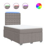 vidaXL Sommier à lattes de lit avec matelas Taupe 120x200 cm Tissu