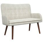 vidaXL Sofa 2 places Crème 115 x 61 x 87 cm Velours