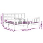 vidaXL Cadre de lit sans matelas gris 200x200 cm bois massif de pin