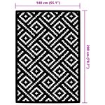vidaXL Tapis d'extérieur ARAKIL blanc et noir 140 x 200 cm PP