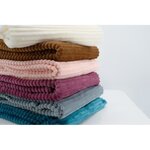 Couverture boudoir Paon 75 x 100 cm - Velours côtelé  douce et chaude