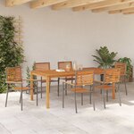 vidaXL Ensemble de salle à manger pour jardin 7 Pièces Gris