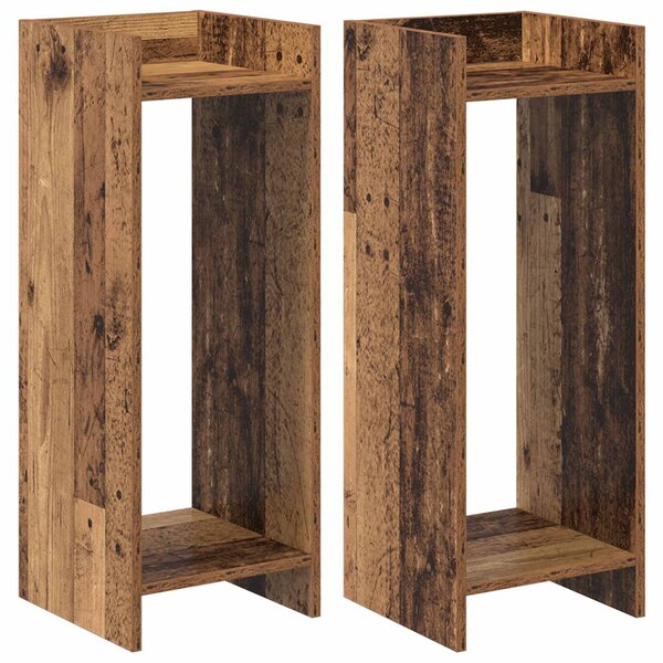 vidaXL Support de Plante 2 pièces Bois ancien 30 x 30 x 80 cm