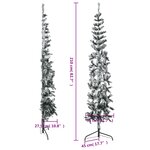 vidaXL Demi sapin de Noël artificiel mince avec neige floquée 210 cm