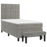 vidaXL Sommier à lattes de lit et matelas Gris clair 80x200 cm Velours