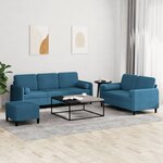 vidaXL Ensemble de canapés 3 Pièces avec coussins bleu velours