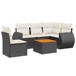 vidaXL Salon de jardin 6 Pièces avec coussins noir résine tressée