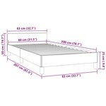 vidaXL Cadre de lit sans matelas gris foncé 80x200 cm velours