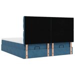 VidaXL Cadre de lit ottoman avec matelas bleu foncé 180x200 cm velours
