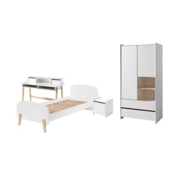 KIDDY Armoire + Lit simple + Chevet + Bureau